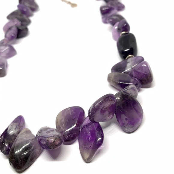 Signed Barse Purple Agate/Amethyst Polished 925 Sterling Silver necklace - Picture 2 of 7